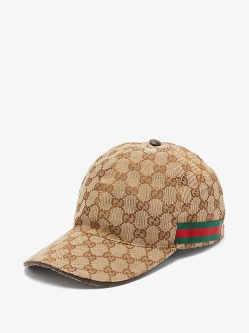 Gucci Web-stripe GG-logo Baseball Cap in Beige