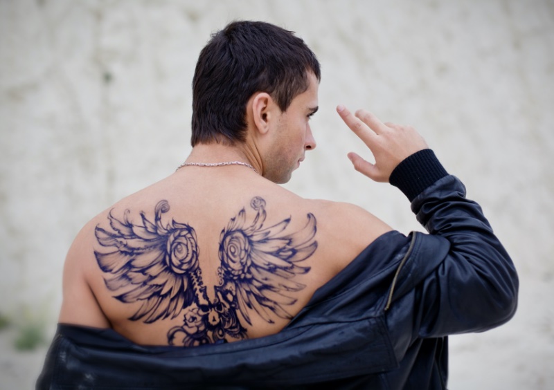 Angel Wings Back Tattoo Men