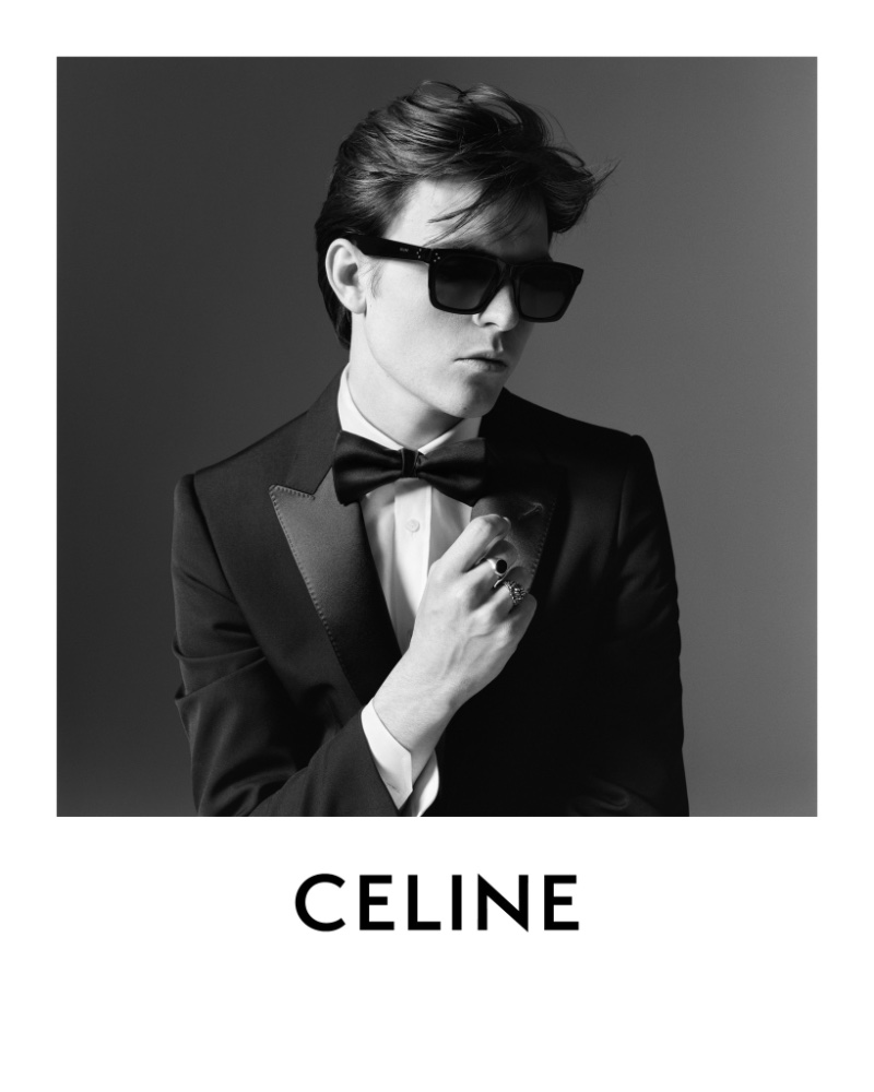 Sleek sophistication meets rock 'n' roll flair with Blake Richardson for Celine Homme.