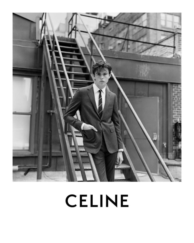 Striding into the season, Blake Richardson fronts Celine Homme's latest advertisement.