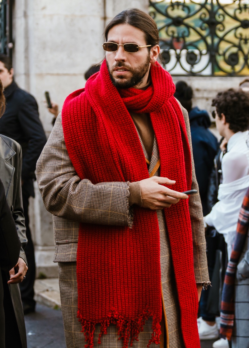 Bold Oversized Scarf Outfit Men