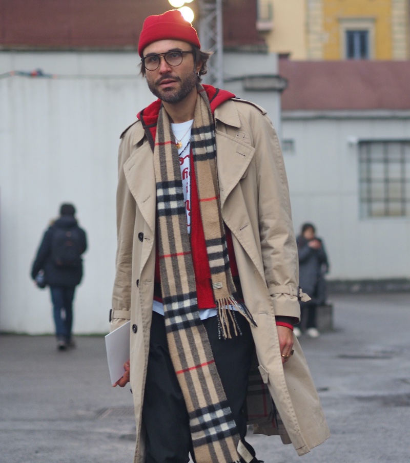Burberry Check Scarf Scarf Outfit Men Luca Imbimbo