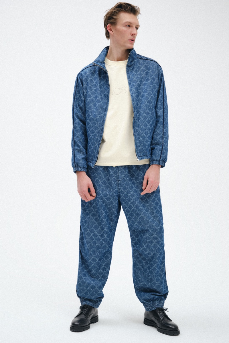 Featuring Finnlay Davis, Closed presents a printed denim outfit from its spring 2024 collection.