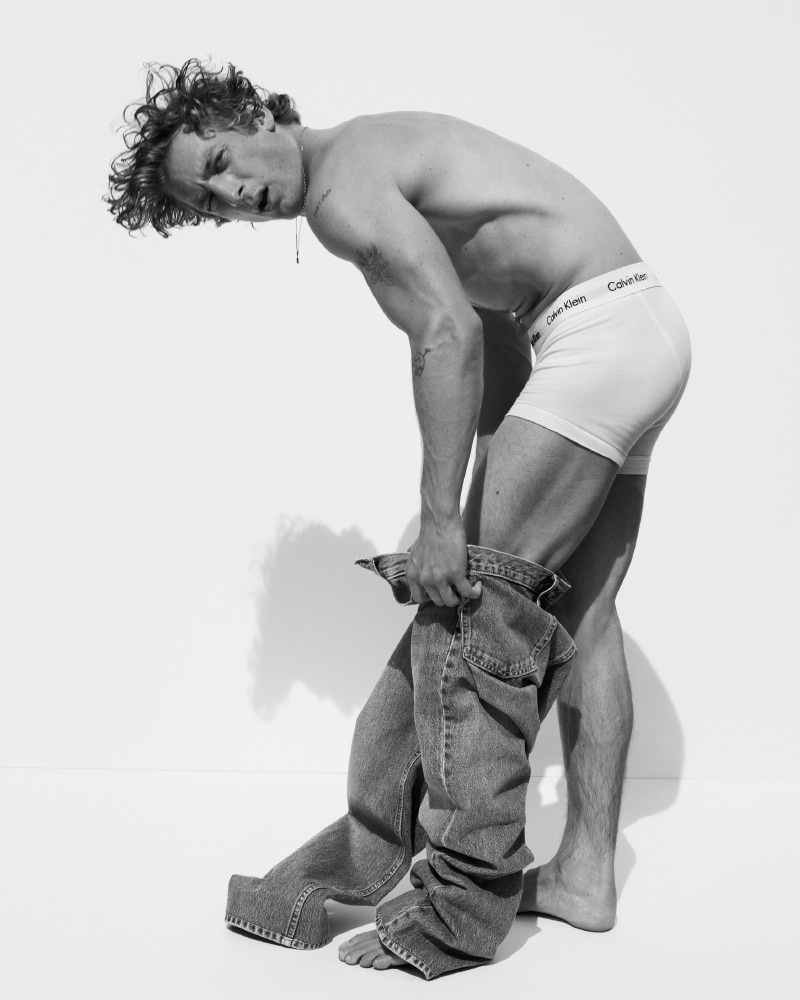 Jeremy Allen White brings a raw attitude to Calvin Klein's spring 2024 underwear campaign.
