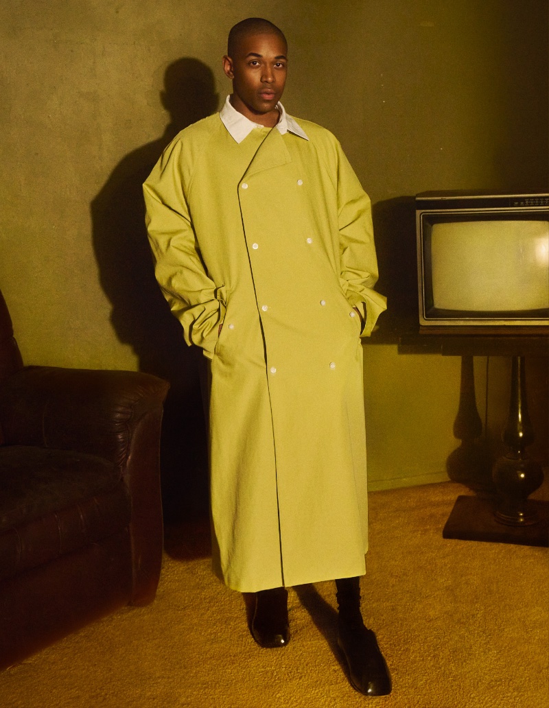 Wearing Prada, Kelvin Harrison Jr. poses for Vestal magazine.