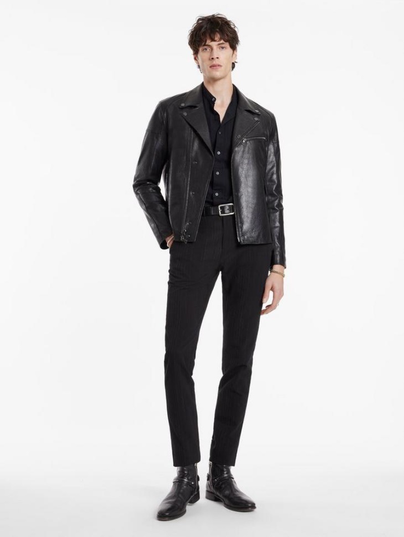 Leather Biker Jacket Date Night Outfit Men John Varvatos