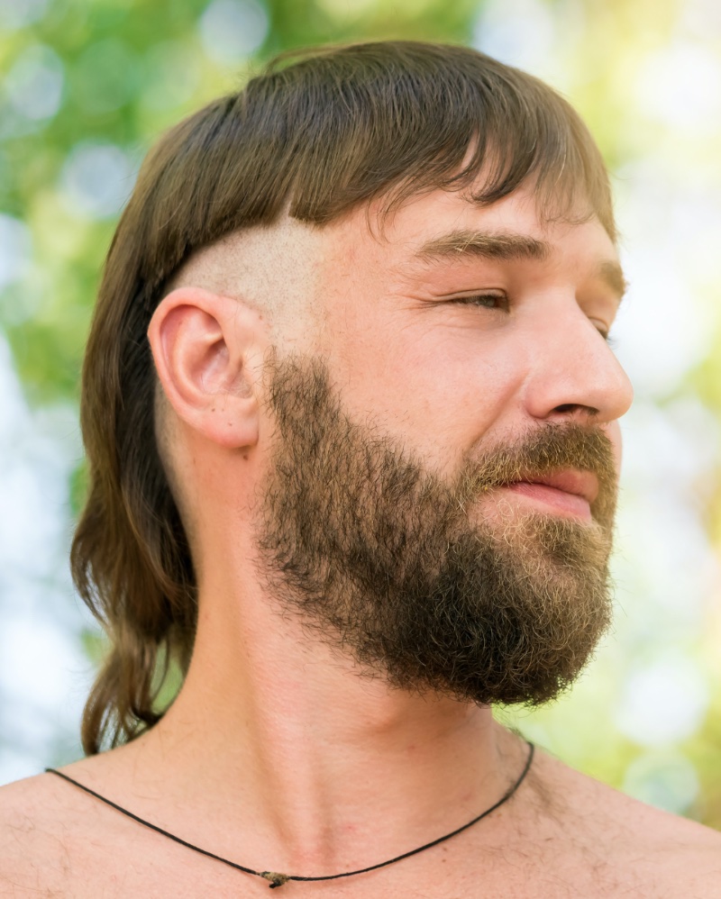 Mullet Fade Bangs Men