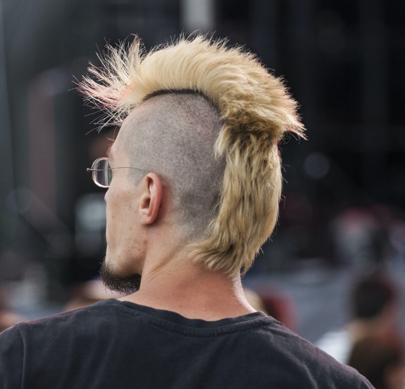 Mullet Mohawk Men Blonde