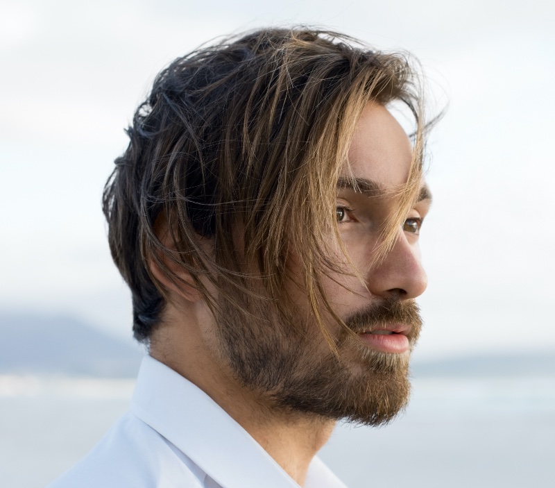 Surfer Side Swept Hair Men