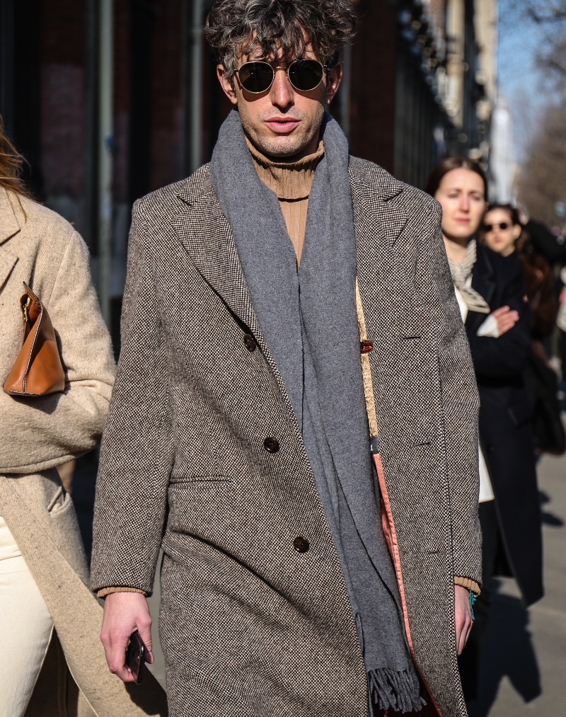 Textural Scarf Outfit Men David Thielebeule