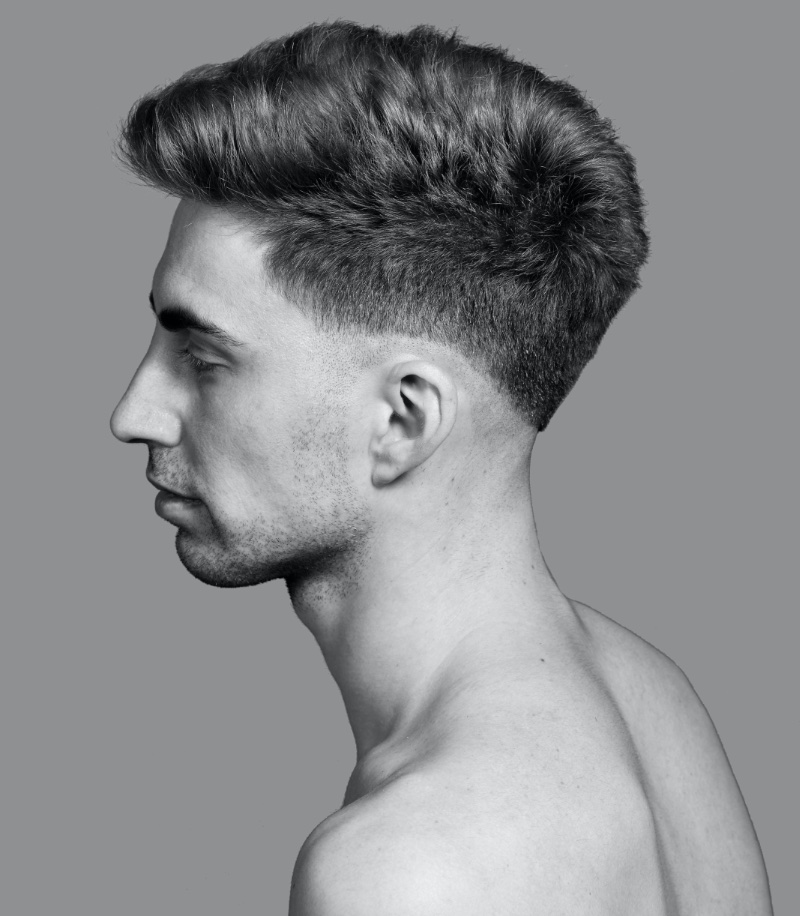 Textured Pompadour Low Fade Men