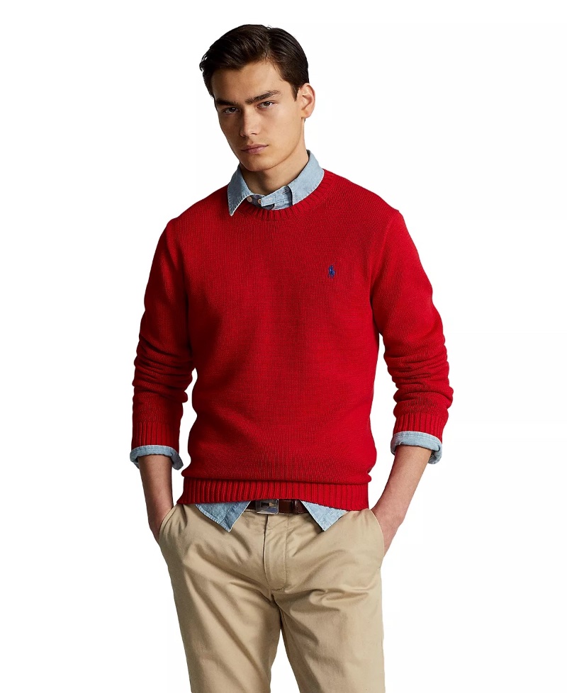 Valentine's Day Outfit Men Red Sweater Ralph Lauren