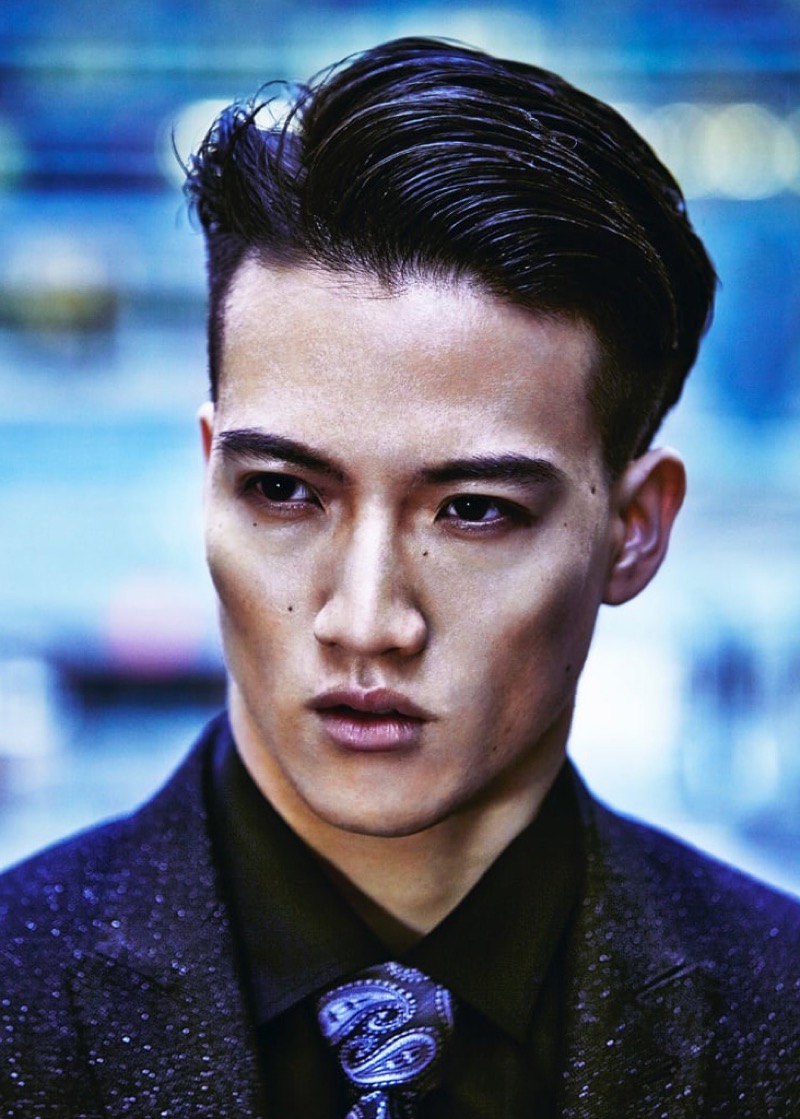 pompadour in a fashion editorial