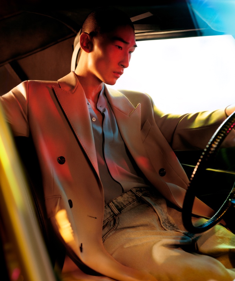 Sang Woo Kim fronts AMI's spring-summer 2024 campaign.