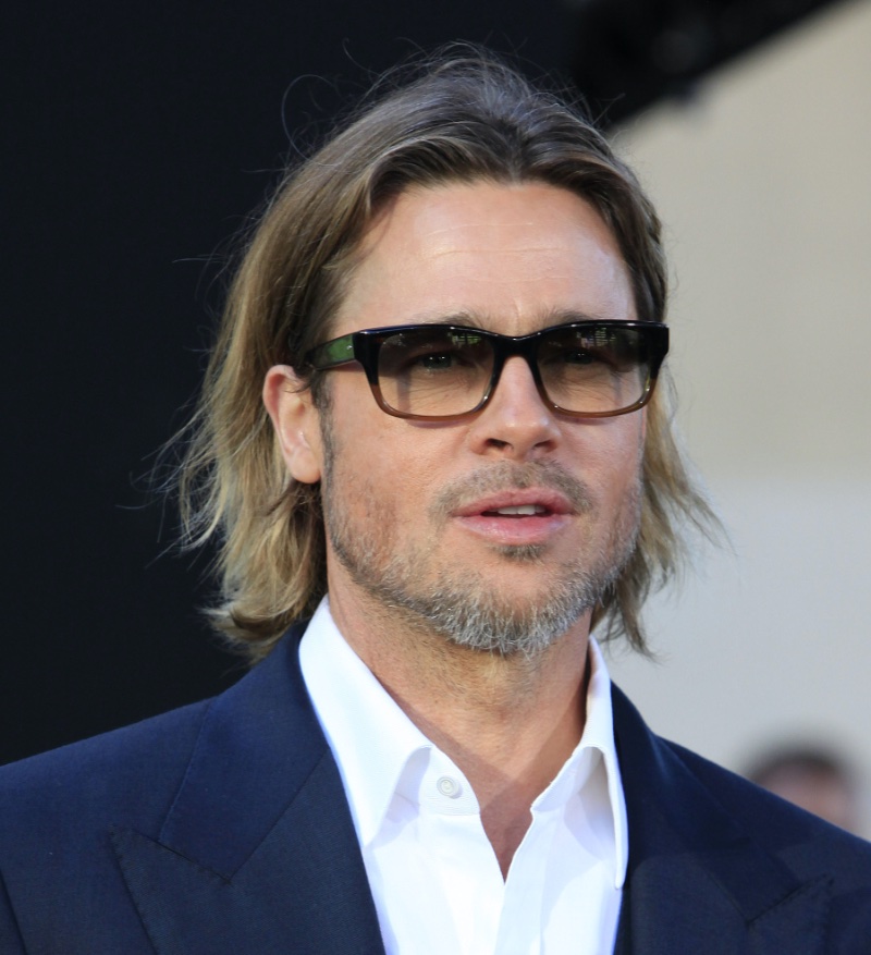 Brad Pitt Middle Part Hair