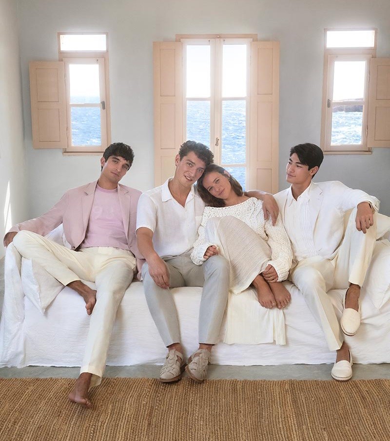 Oscar Kindelan, Otto Lotz, and Brando Erba exude effortless charm in Canali's spring-summer 2024 campaign.