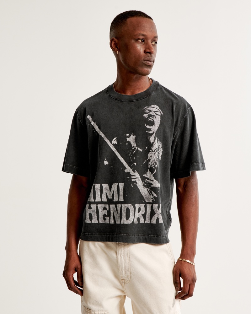 Cropped Jimi Hendrix Graphic Tee