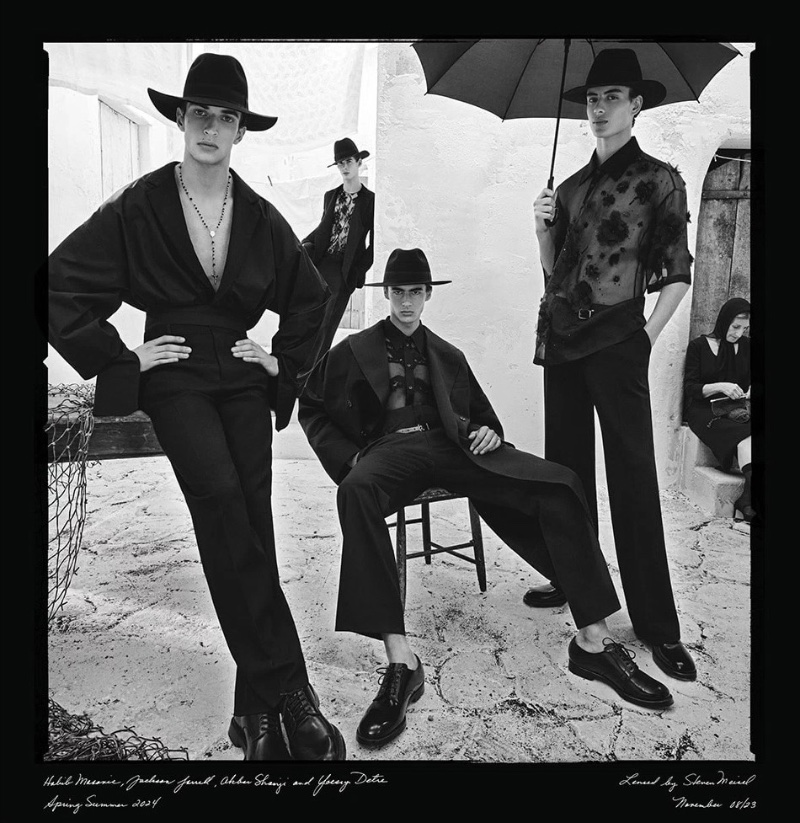 Dolce & Gabbana makes a dramatic statement with black ensembles for its spring-summer 2024 campaign.