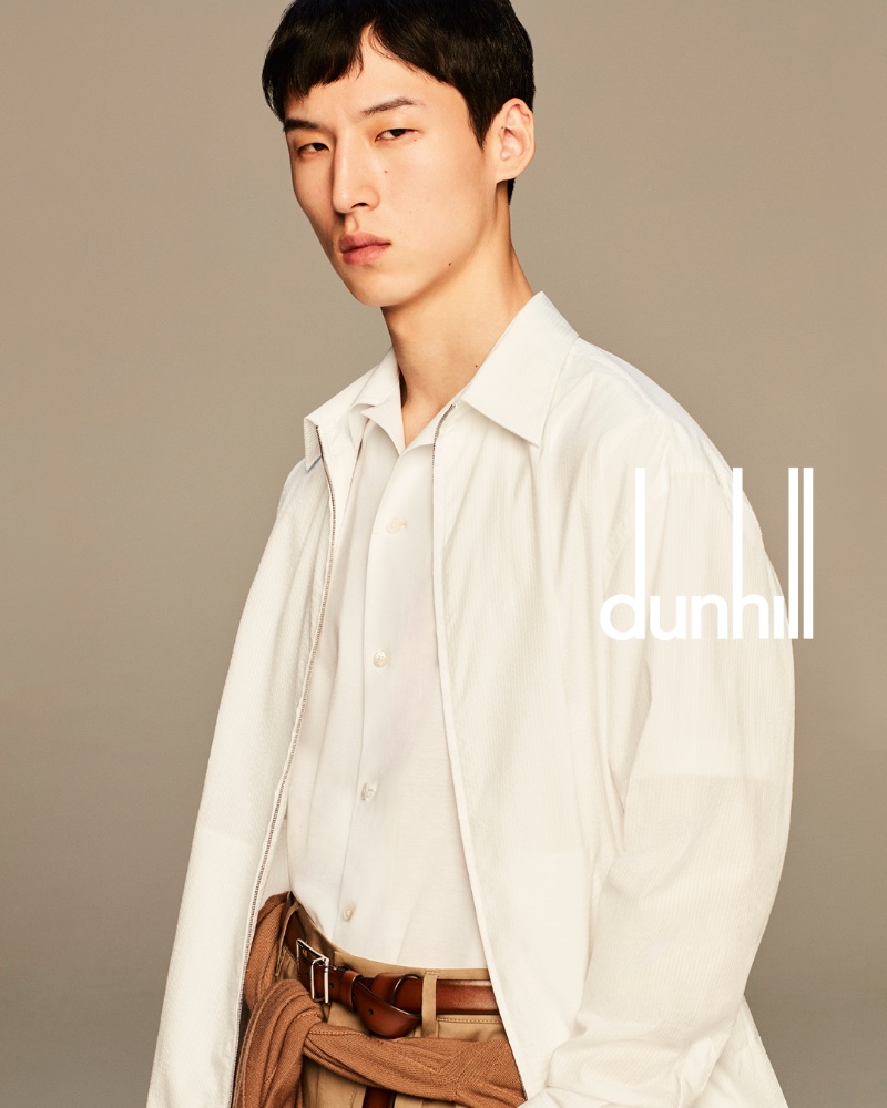 Woosang Kim fronts Dunhill's spring-summer 2024 campaign.