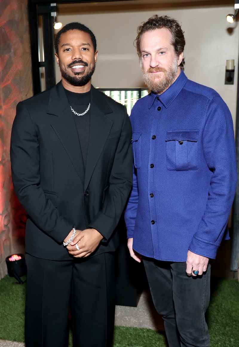 Michael B. Jordan and Evan Yurman pose for pictures at the David Yurman dinner to celebrate the High Jewelry Vault collection.