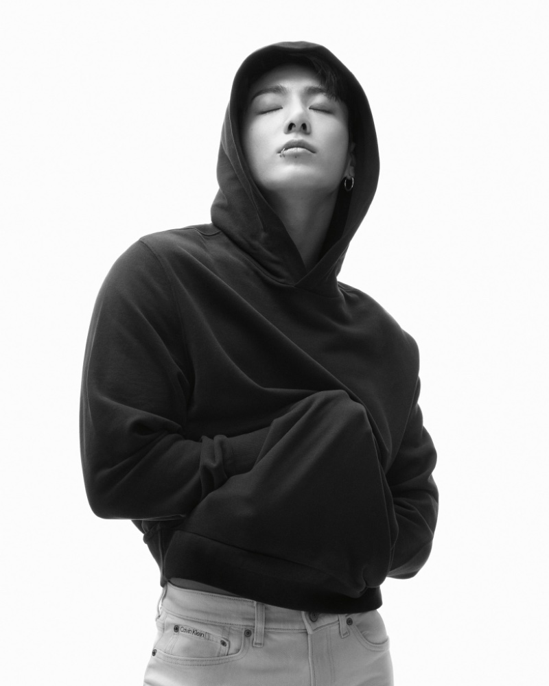 Calvin Klein's spring 2024 advertisement captures a serene moment with Jung Kook.