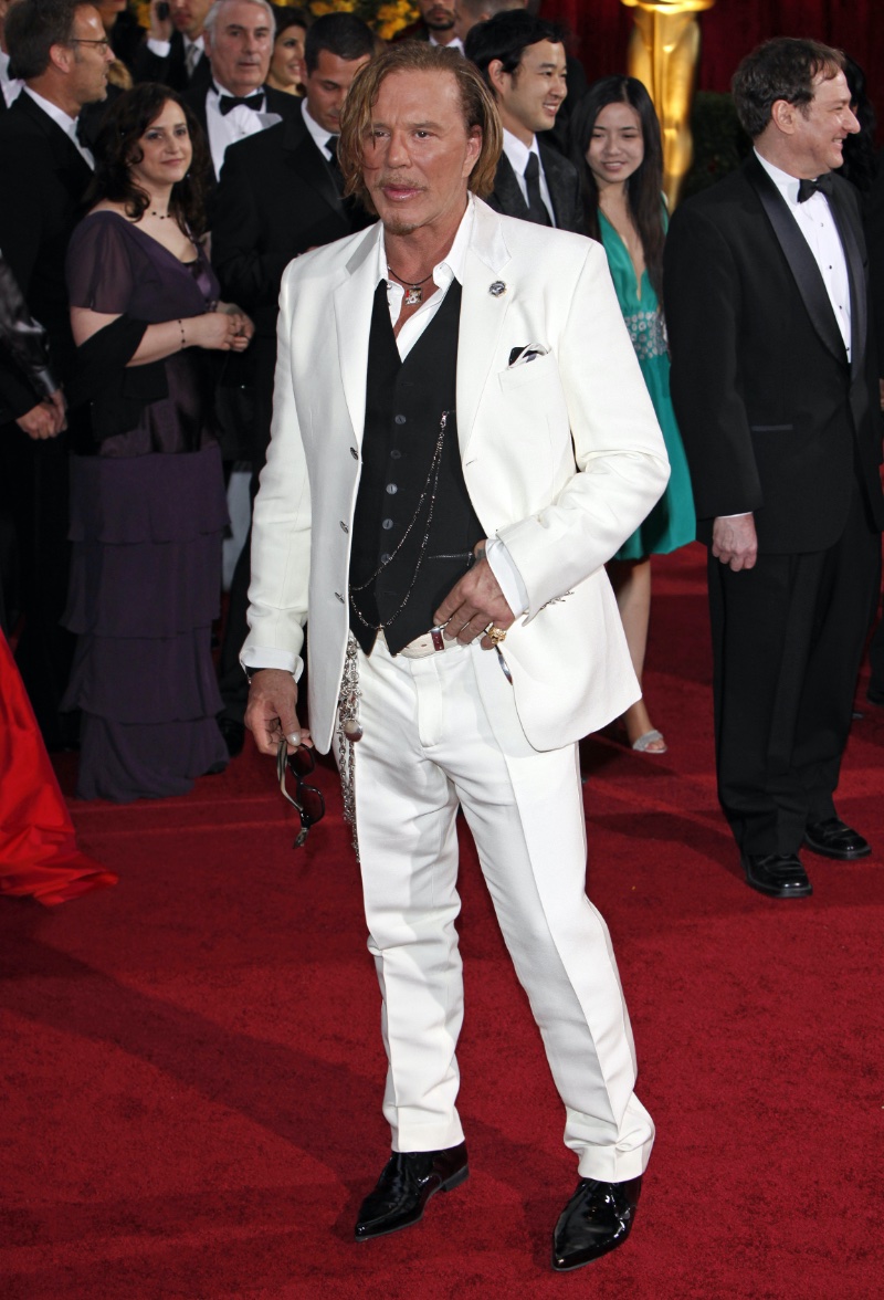 Mickey Rourke White Suit Men