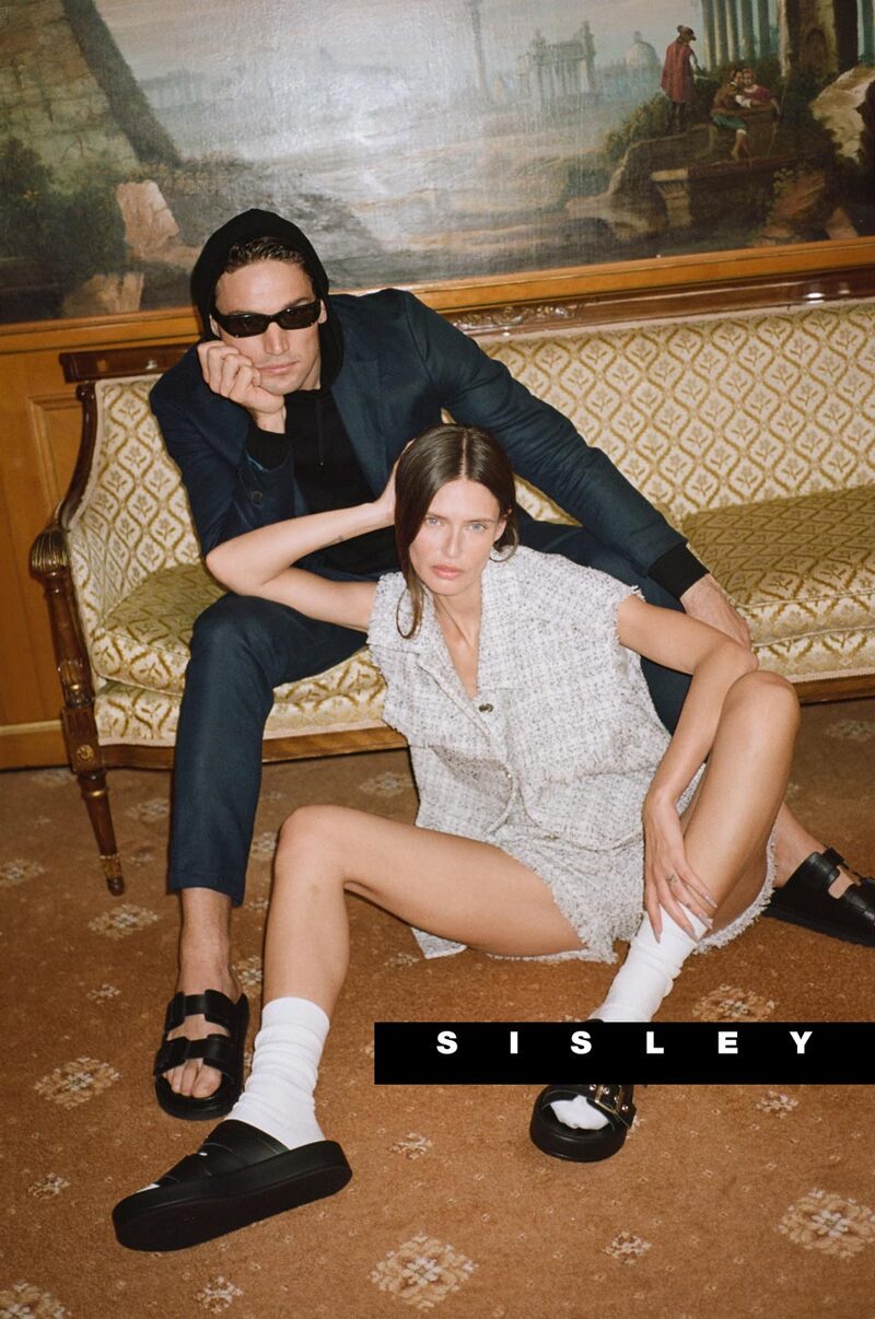Models Giacomo Cavalli and Bianca Balti appear in Sisley's spring-summer 2024 campaign.
