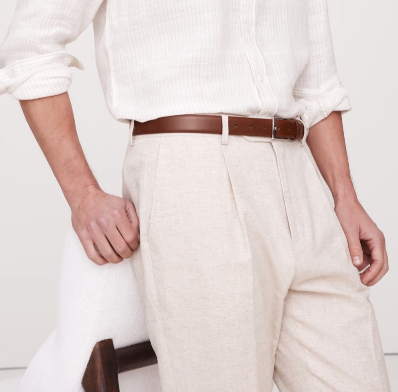 smart casual accessories leather belt Banana Republic