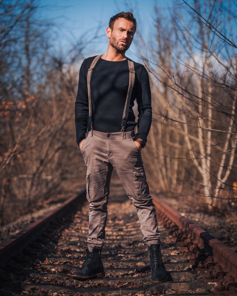 Suspenders Outfit Men Rugged Style