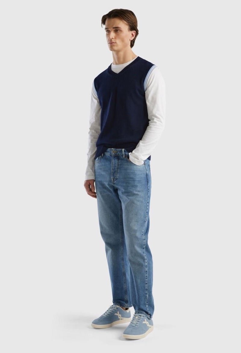 Sweater Vest Outfit Men Benetton