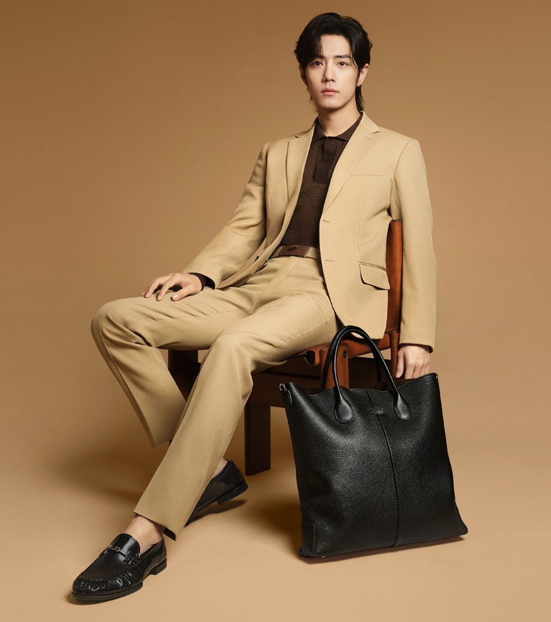 Xiao Zhan returns as the star of Tod’s spring-summer 2024 campaign.