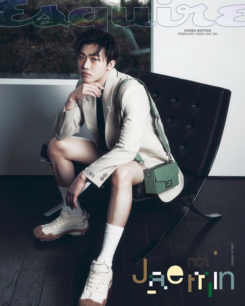 Jaemin defines modern chic in Fendi on the Esquire Korea February 2024 cover. 
