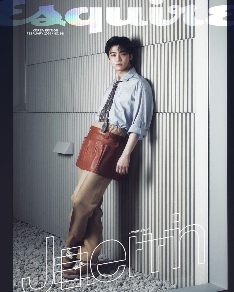 Jaemin cuts a striking figure in Fendi for the Esquire Korea February 2024 cover.