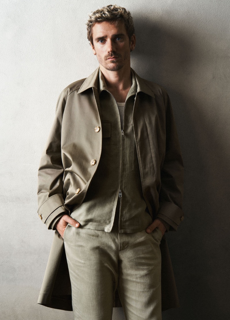 Antoine Griezmann embodies casual elegance for Mango's spring 2024 campaign.