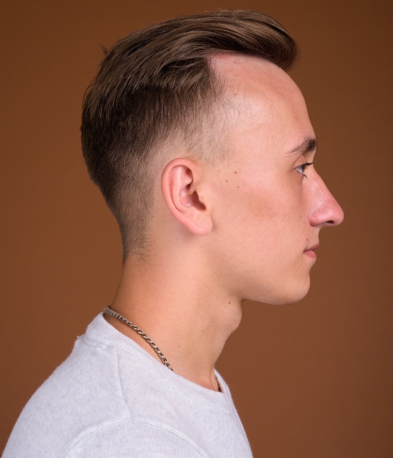 Brush Back Low Fade Haircut