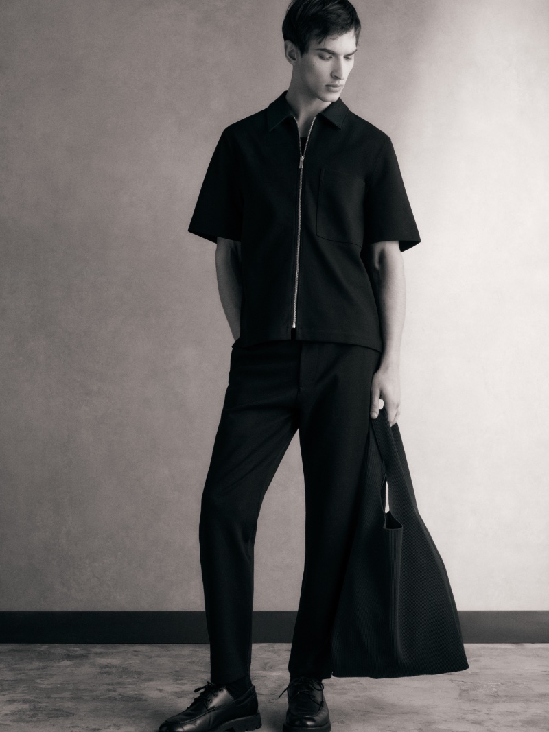Monochromatic sophistication defines a COS spring 2024 look modeled by Habib Masovic.