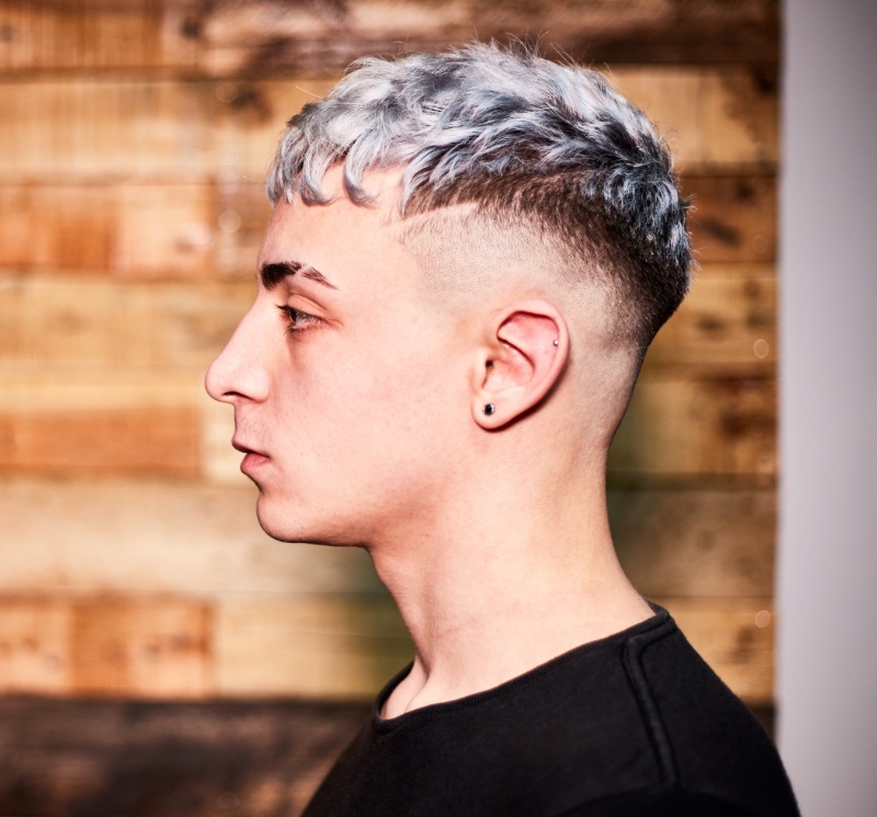 Curly French Crop Fade Haircut