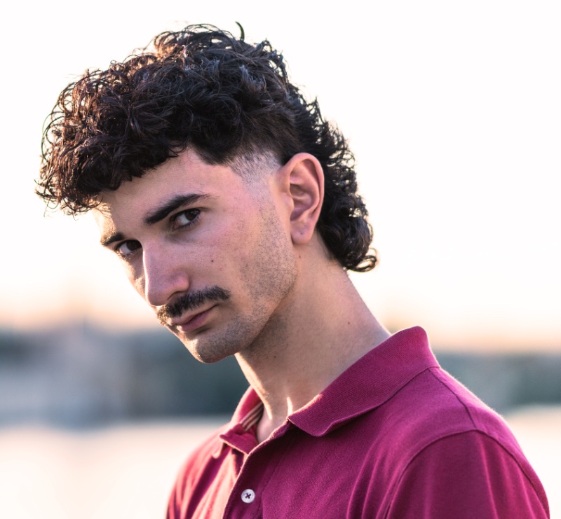 Curly Mullet Low Fade Haircut