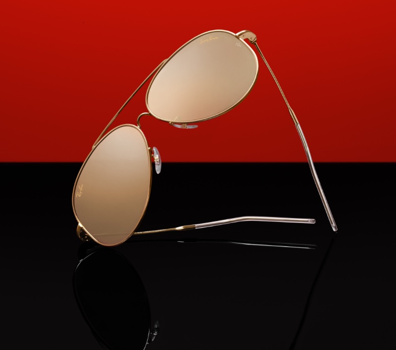 Lenny Kravitz x Ray-Ban Reverse gold-plated sunglasses. 
