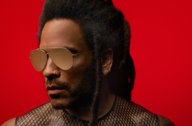 Lenny Kravitz appears in a striking image for Ray-Ban Reverse. 