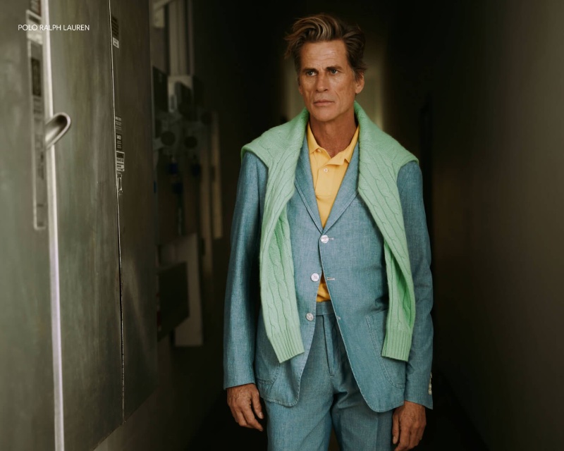 Embracing spring hues, Mark Vanderloo wears Polo Ralph Lauren.