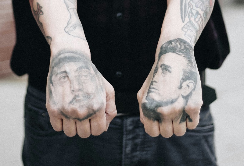 Portrait Hand Tattoo James Dean
