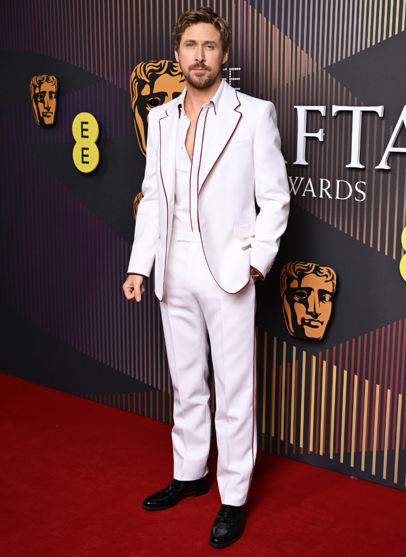 Ryan Gosling 2024 White Gucci Suit