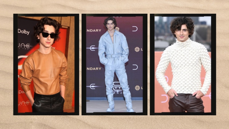 See Timothée Chalamet's stylish designer outfits from his press tour for Dune: Part Two.