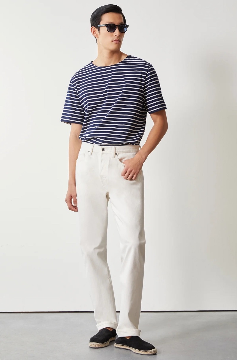 Todd Snyder White Relaxed Fit Selvedge Jeans