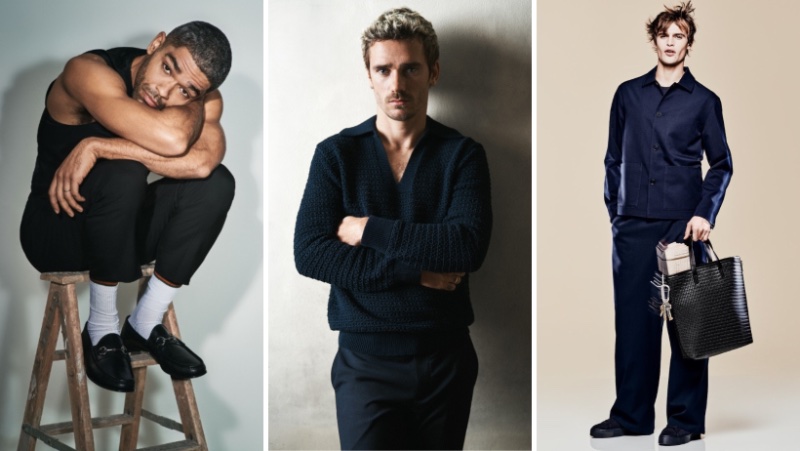 Week in Review: Kingsley Ben-Adir for Gucci Horsebit 1953 campaign, Antoine Griezmann for Mango spring 2024 ad, and Parker van Noord for H&M spring 2024 advertisement.