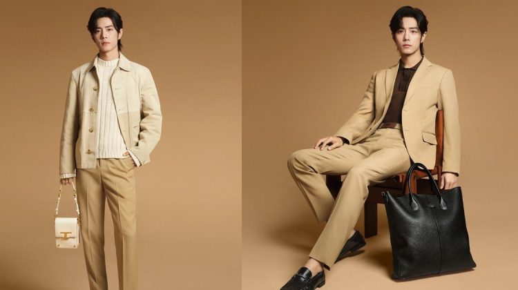 Xiao Zhan Dons Sleek Neutrals for Tod’s Spring 2024 Ad