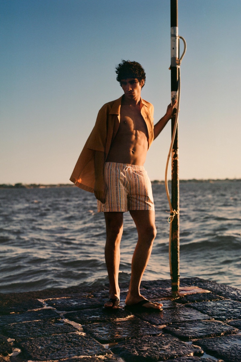 Duncan Yair fronts Zara's new beachwear outing for men.