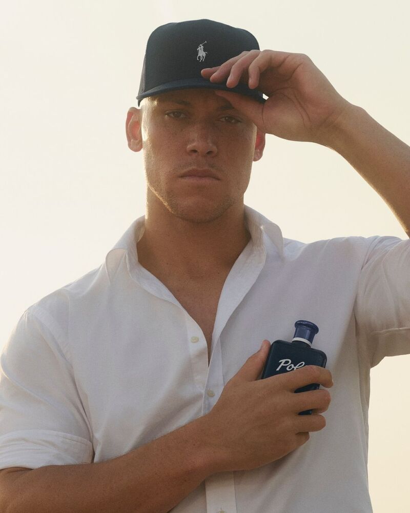 American baseball outfielder Aaron Judge stars in the Polo 67 fragrance advertisement.