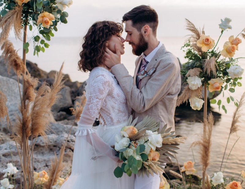 Boho Groom Attire Tie Handkerchief